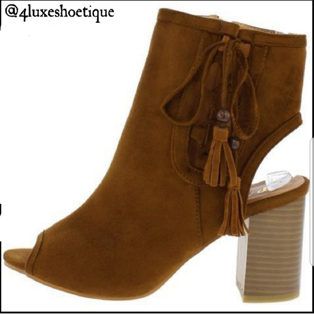 NEW Mules Brown Booties W/ Zipper & tassels